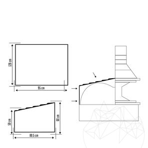 Accessori: Coperchio per barbecue da giardino + Forno da incasso, 95 x 80,5 x 60 cm