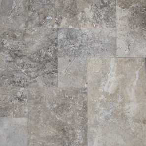 Travertino Silver Cross Cut French Pattern Set Lucido, 1,2 cm - Progetto speciale