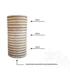 Lavabo classico in travertino Tao SP-23, 42 x 82 cm