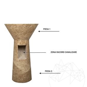 Lavello Autograph in marmo Emperador chiaro, 50 x 85 cm
