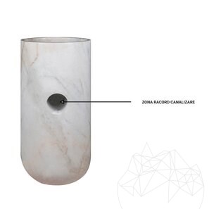Lavello Autograph in marmo Arabescato, 40 x 85 cm
