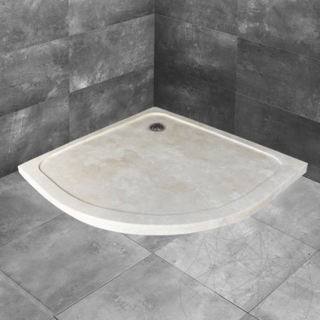 Piatto doccia in travertino classico ULTRA PLAT, 90 x 90 x 3 cm