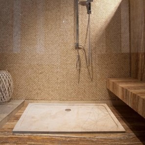 Piatto doccia in marmo cappuccino ULTRA FLAT, 120 x 80 x 3 cm