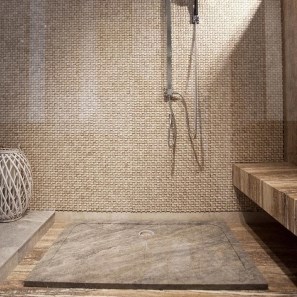 Piatto doccia in travertino argento ULTRA FLAT, 120 x 80 x 3 cm