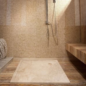 Piatto doccia in marmo cappuccino ULTRA PLAT, 90 x 90 x 3 cm
