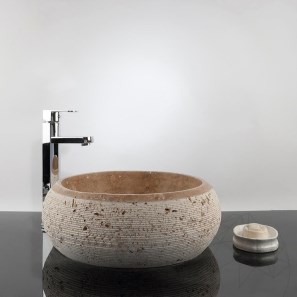 Lavabo Matia in travertino Milk RS-24