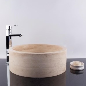 Lavabo classico Matia in travertino RS-22, 42 cm x 15 cm