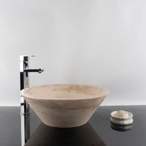 Lavabo in travertino Matia Classic RS-8, 42 x 15 cm