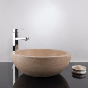Lavabo Matia Classic in travertino RS-5, 42 x 15 cm
