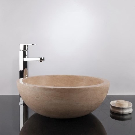 Lavabo Matia Classic in travertino RS-5, 42 x 15 cm