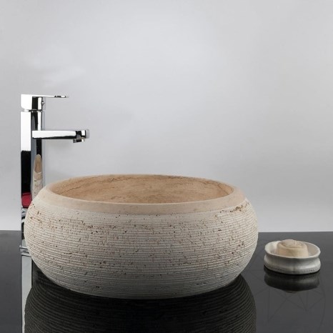 Lavabo in travertino Classic Matia RS-24, 42 x 15 cm