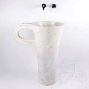 Lavello Autograph in marmo Arabescato, 42 x 85 cm