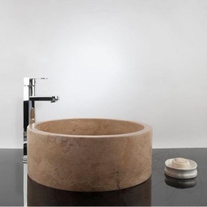 Lavello Matia in travertino Milk RS-22, 41,5 x 15 cm