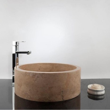 Lavello Matia in travertino Milk RS-22, 41,5 x 15 cm