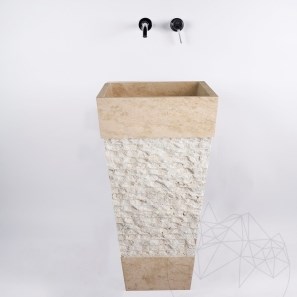 Lavello Tao in travertino classico SP-19, 42 x 82 cm