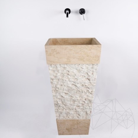 Lavello Tao in travertino classico SP-19, 42 x 82 cm