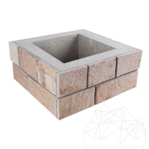 Prolunga del forno mediterraneo da giardino - 15 cm (30 x 30 cm, pietra decorativa Rhodos, cemento armato, 15 kg)