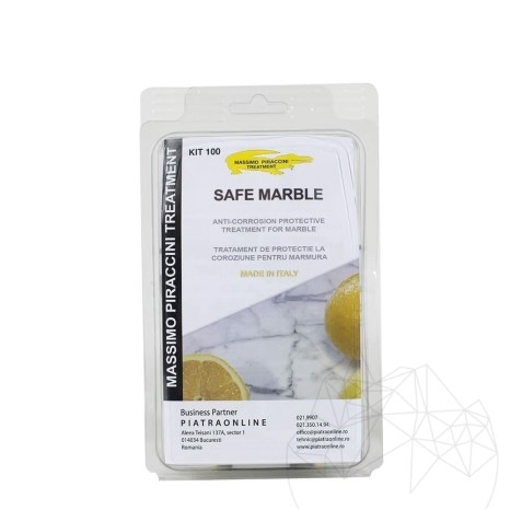Kit professionale "Safe Marble", 100 ML: protezione anticorrosiva (limone, vino, succo di frutta, aceto ecc.) per la pietra naturale lucidata