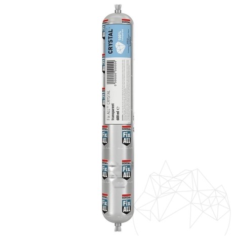 Adesivo flessibile per ardesia - Soudal FIX ALL Crystal (trasparente) - 600 ml (foglio)
