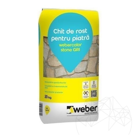 Stucco per pietra naturale - Weber Color Stone Grey, 20 kg