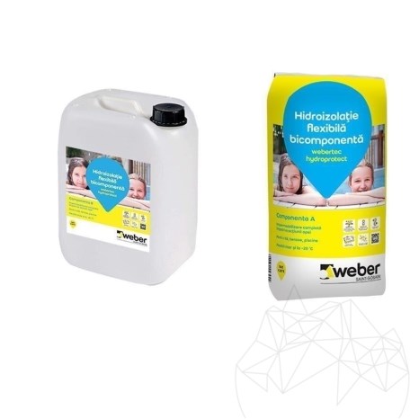 Kit di impermeabilizzazione Weber.Tec Hydroprotect (sacco da 20 kg + barattolo da 10 kg)