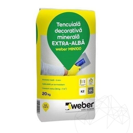 Intonaco minerale decorativo - Weber MIN 100 - K 1,5, 20 kg