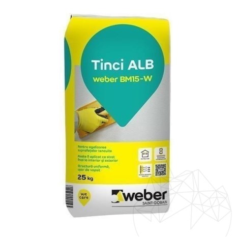 Malta fine per intonaco "tinci" BIANCA - Weber BM15-W, 25 kg