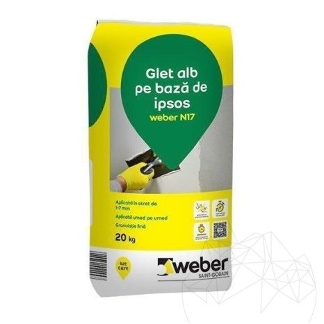 Rasante bianco a base di gesso - Weber N17, 20 kg