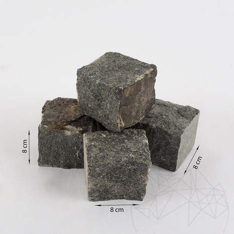 Pietra cubica Granito Grigio Antracite Natur, 8 x 8 x 8 cm