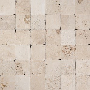Travertino classico a croce anticato, 10 x 10 x 1 cm - Economy