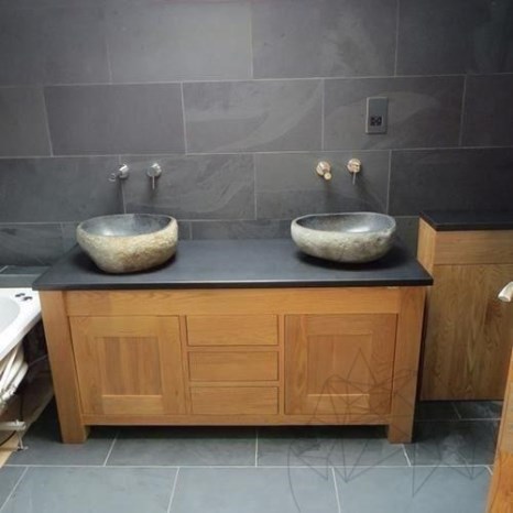 Controsoffitto in ardesia nera periata, 200 x 65 x 3 cm