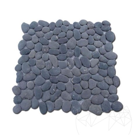 Mosaico Ciottoli Nero Mat