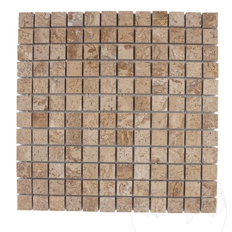 Mosaico di Travertino Latte Lucido, 2,3 x 2,3 cm