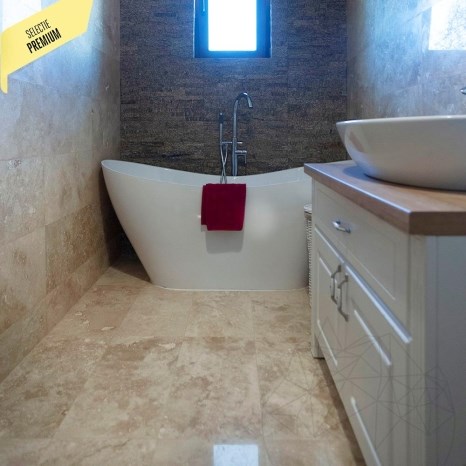 Classic PREMIUM Travertino lucido a taglio incrociato, 61 x 30,5 x 1,2 cm