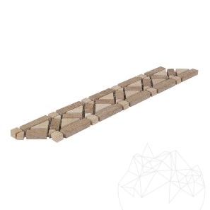 Bordo B46 Travertino Classico e Noce, 4,8 x 27 cm