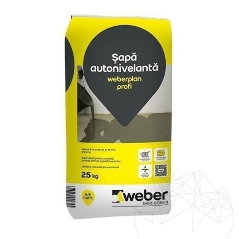 Massetto autolivellante con armatura in fibra - Weber.Plan Profi, 25 kg
