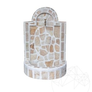 Cismea Grande Giardino, Tradizionale, autoportante - Poligonale impiallacciato in pietra, Ardesia Rhodos, 105 x 70 cm
