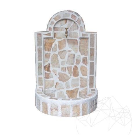 Cismea Grande Giardino, Tradizionale, autoportante - Poligonale impiallacciato in pietra, Ardesia Rhodos, 105 x 70 cm