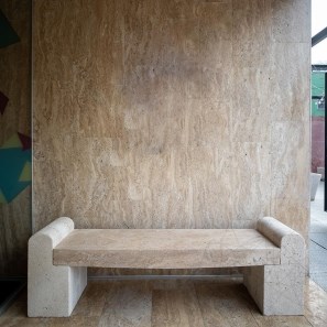 Panchina da giardino Romano Travertine Latte, 165 x 40 x 50 cm