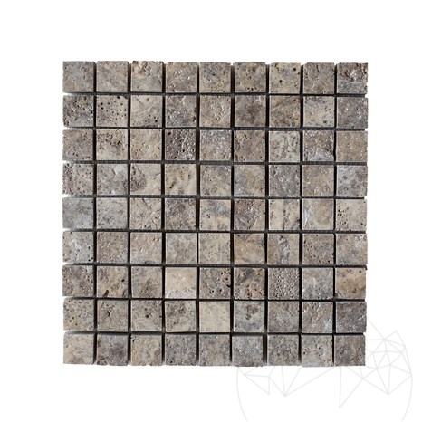 Mosaico Travertino Argento Periat, 3 x 3 cm