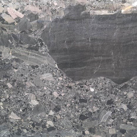 Lastra di marmo lucido Breccia Black, 2 cm