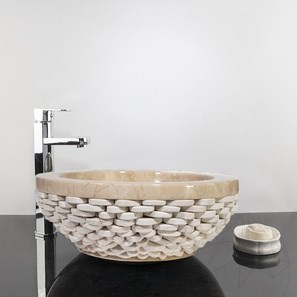 Lavello Matia Marmo Beige Ciottoli