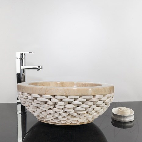 Lavello Matia Marmo Beige Ciottoli