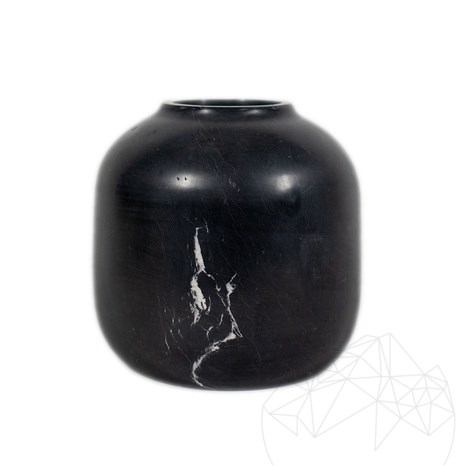 Autograph Bari Vaso Marmo Nero, 20 x 19 cm