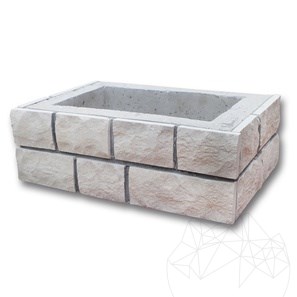 Corno di prolunga per forno + barbecue giardino mediterraneo - 15 cm (40 x 30cm, pietra decorativa Vratza, cemento armato)