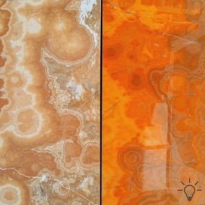 Lastra di onice arancione lucidata, 2 cm