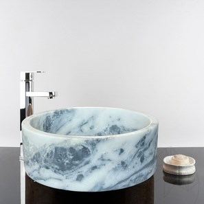 Lavabo da bagno Matia in marmo blu oceano RS-22