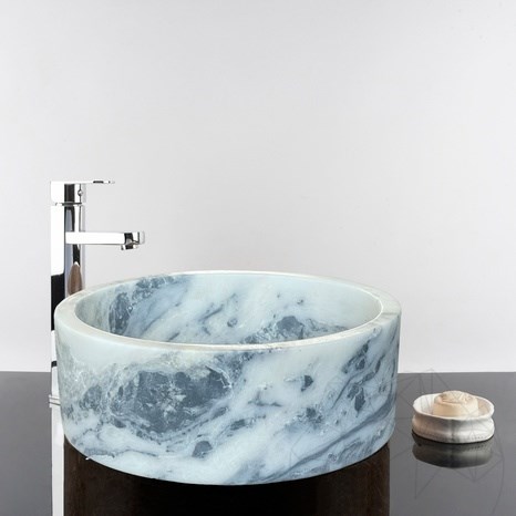 Lavabo da bagno Matia in marmo blu oceano RS-22