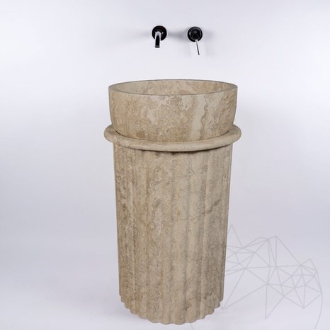 Lavello Colonnade Freestanding Latte Travertine