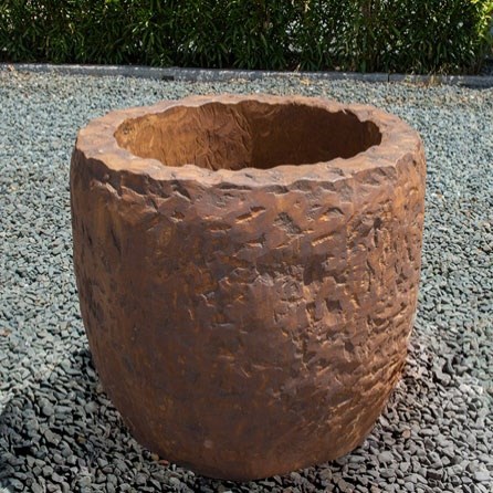 Fioriera in pietra calcarea - Fioriera in pietra naturale per fiori e alberi ornamentali, per interni/esterni, 75 x 75 x 70 cm